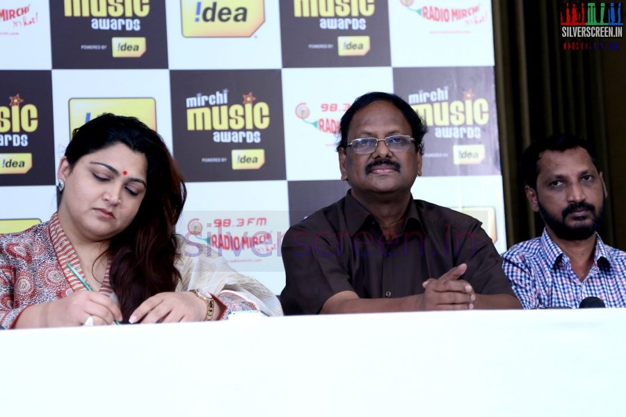 Actress Kushboo, Lyricist Arivimathi and Na Muthukumar at Mirchi Music Awards 2013 - Grand Jury Meet Event