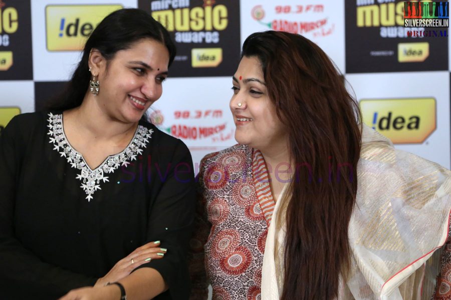 Actress Kushboo and Suganya at Mirchi Music Awards 2013 - Grand Jury Meet Event