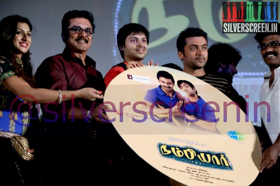 Actor Sarathkumar, Srikanth and Suriya at Nambiyaar (Or Nambiar) Movie Audio Launch Function