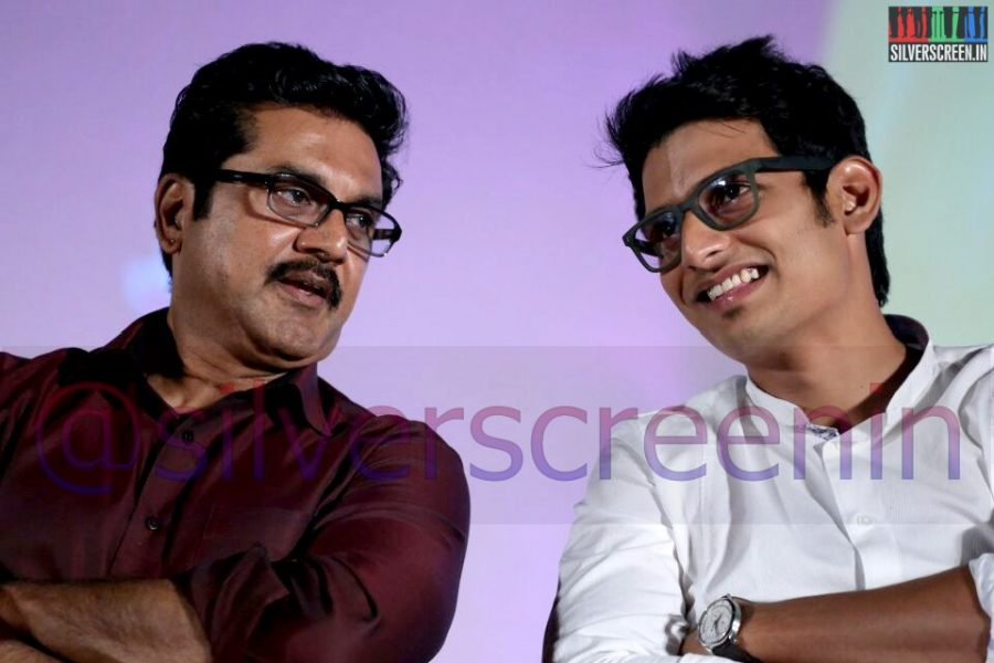 Actor Sarathkumar and Jiiva at Nambiyaar (Or Nambiar) Movie Audio Launch Function
