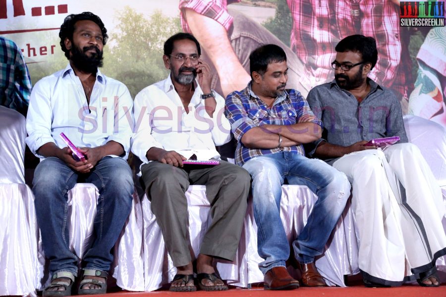 Director R Nagendran, N Lingusamy, Vetrimaaran and Karu Pazhaniappan at Nee Yellam Nalla Varuvada Press Meet