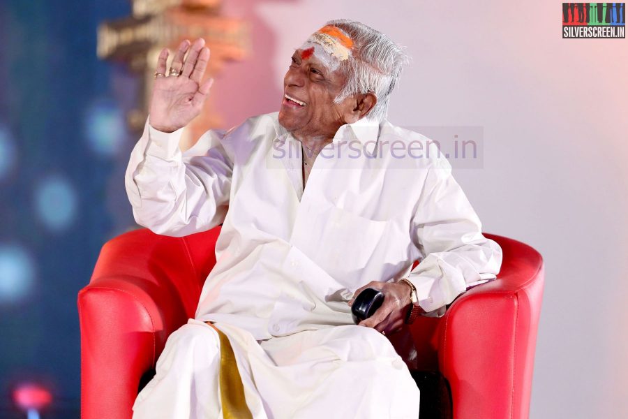 Music Director M S Viswanathan at the Puthiyathalaimurai (Puthiya Thalaimurai) Tamizhan Awards 2014