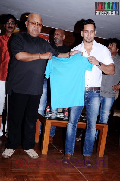 Actor Bharath, Radha Ravi, Manobala and Sriman at Stars Cricket Leaugue (Or SCL) Jersey Launch