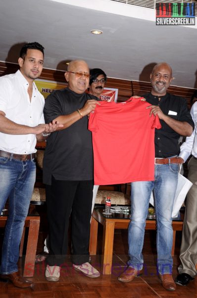 Actor Bharath, Radha Ravi, Manobala and Sriman at Stars Cricket Leaugue (Or SCL) Jersey Launch