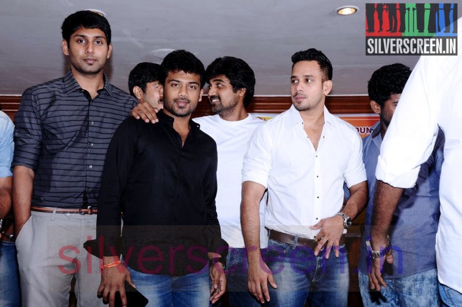 Actor Bharath, Radha Ravi, Manobala and Sriman at Stars Cricket Leaugue (Or SCL) Jersey Launch