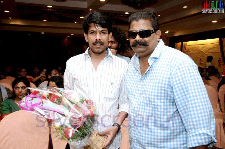 Director Bala and Mysskin at Tharai Thappattai (Or Thaarai Thappatai) Movie Launch or Pooja Event