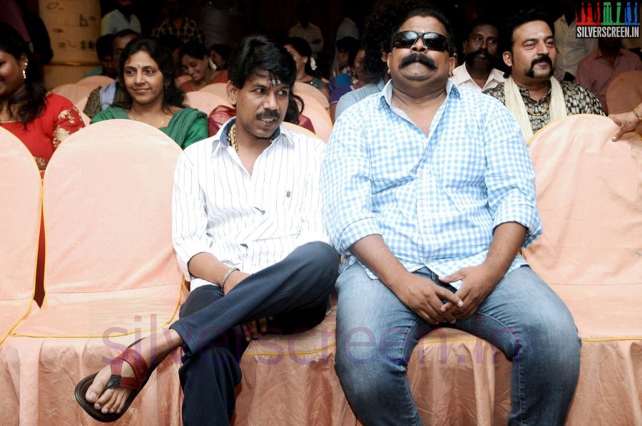 Director Bala and Mysskin at Tharai Thappattai (Or Thaarai Thappatai) Movie Launch or Pooja Event