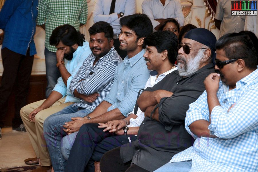 Director Bala, Mysskin and Actor Sasikumar at Tharai Thappattai (Or Thaarai Thappatai) Movie Launch or Pooja Event