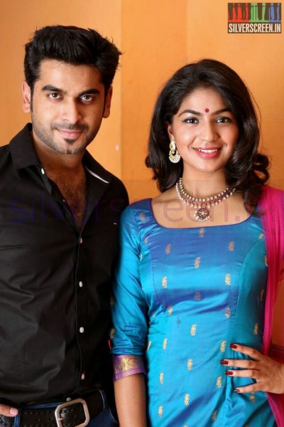 Actress Sudhakshina and Actor Adil Ibrahim at Thirunthuda kadhal Thiruda Audio Launch Function