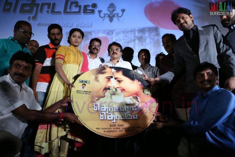 Actress Arundhathi, Keyaar, Thuvar Chandrasekar and Music Director PC Shivan at Thottal Thodarum Audio Launch Function