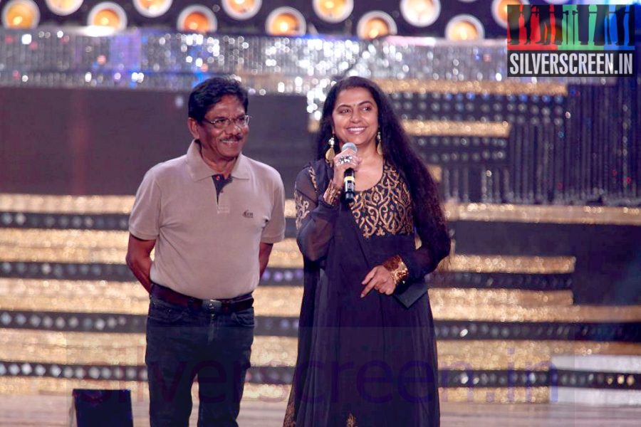 Director Bharathiraja and Actress Suhasini Mani Ratnam at Vijay Awards 2014 Event