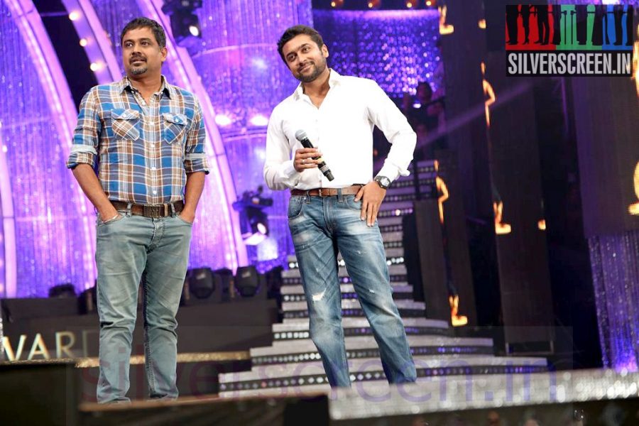 Actor Suriya and Director Lingusamy at Vijay Awards 2014 Event