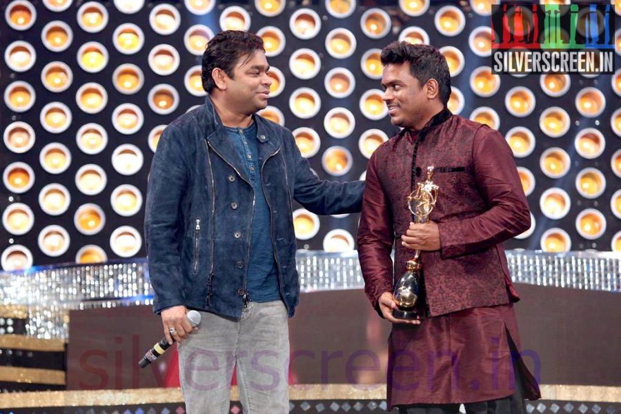 Music Director AR Rahman and Yuvan Shankar Raja at Vijay Awards 2014 Event