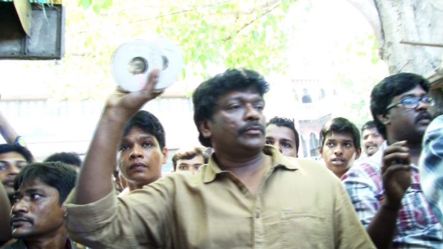 Actor R Parthiban Participates In An Anti-Piracy Raid At Burma Bazaar Stills