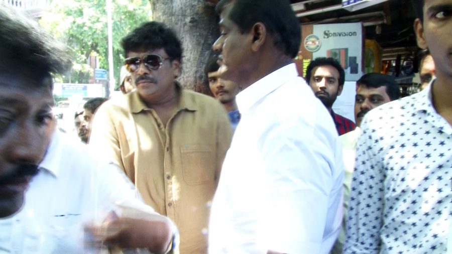 Actor R Parthiban Participates In An Anti-Piracy Raid At Burma Bazaar Stills