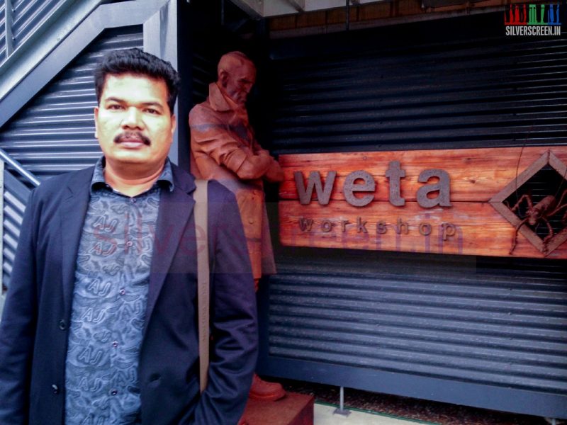 Director Shankar at Weta Workshopin Ai Movie Working Stills