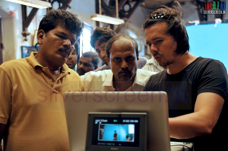 Director Shankar with Eric from Rising Sun Pictures, Australia in Ai Movie Working Stills