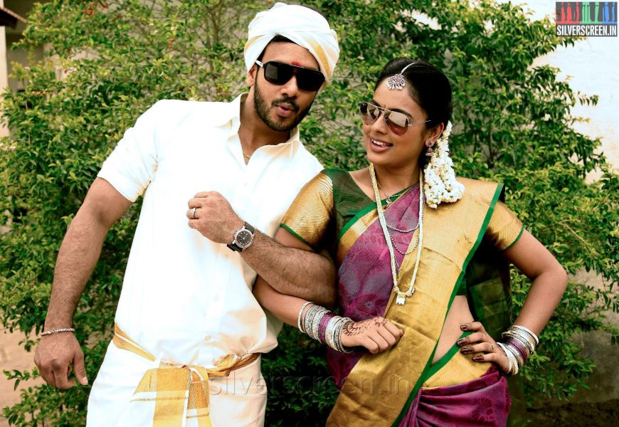 Actor Bharath and Nandita in Aindhaam Thalaimurai Sidha Vaidhiya Sigamani Movie Stills