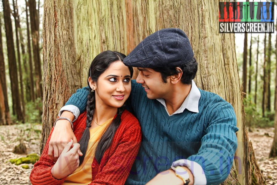 Actor Sathya and Actress Mia George in Amara Kaaviyam (Or Amarakaaviyam) Movie Stills Directed by Jeev Sankar