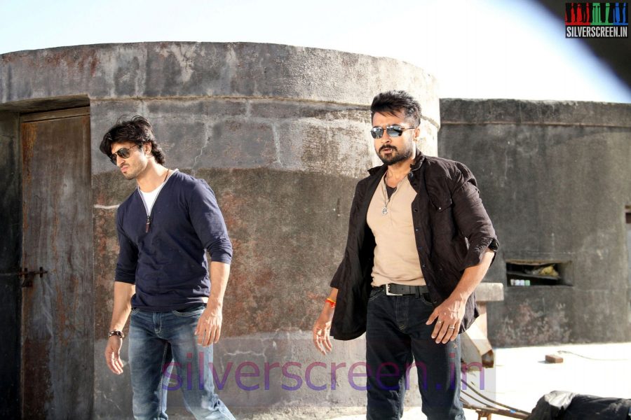 Actor Suriya and Vidyut Jamwal in Anjaan Movie Stillls