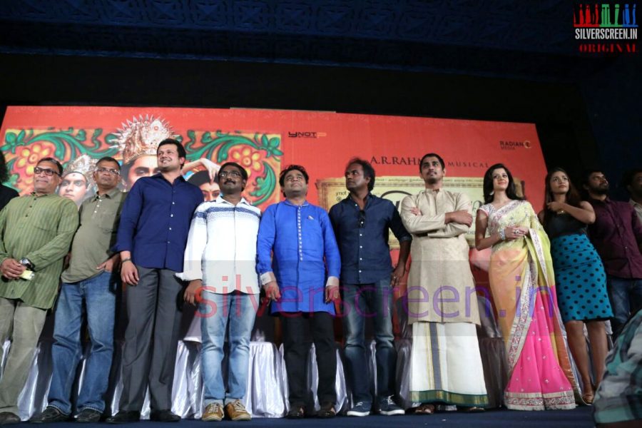AR Rahman, Vedhika, Siddharth, Varun manian, Nasser at the Kaaviya Thalaivan Press Meet
