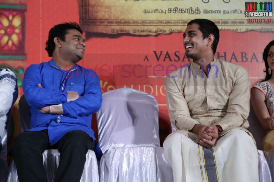 AR Rahman and Siddharth at the Kaaviya Thalaivan Press Meet