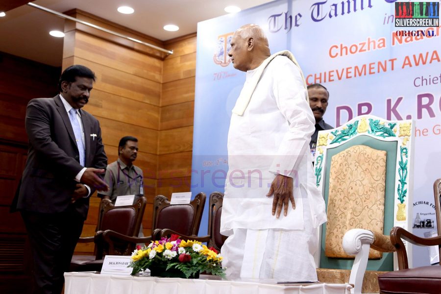 Tamil Nadu Governor Dr. K. Rosaiah at the event by The Chambers of Commerce Honoring Life Time Achievement Award to Actor Kamal Haasan