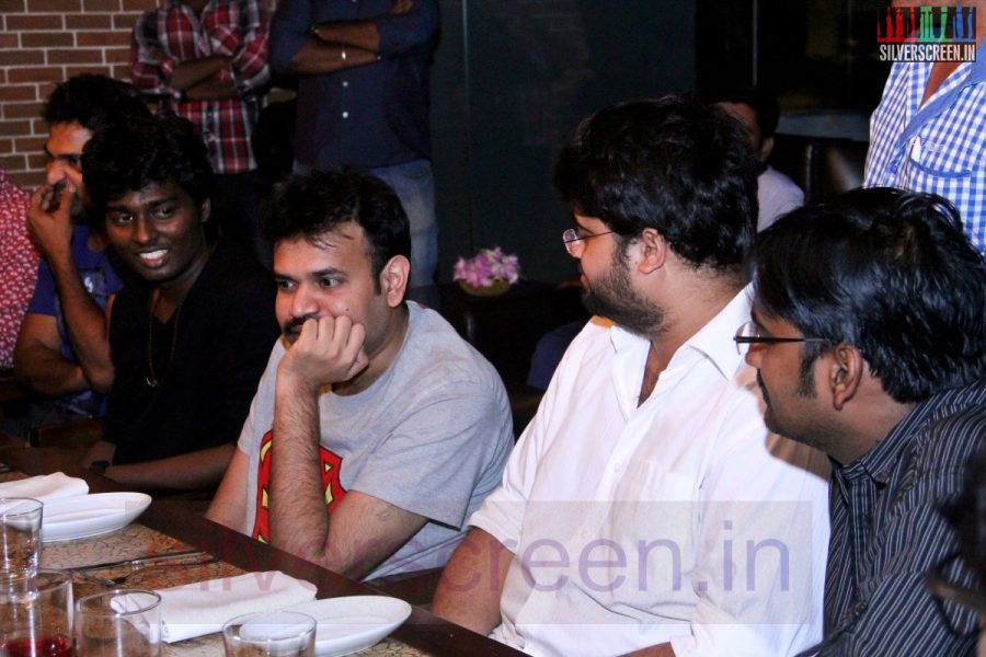 Director Atlee, Actor Karunakaran and Premgi Amaren at Kappal Dinner with Stars Contest Stills