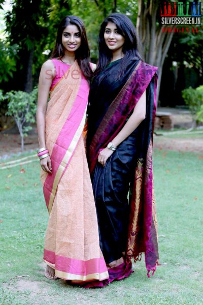 Actress Akhila Kishore and Sahithya Jagannathan at the Kathai Thiraikadhai Vasanam Iyakkam Press Show