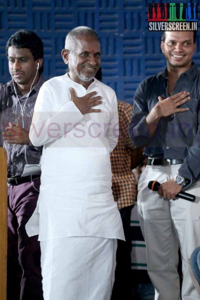 Music Director Ilaiyaraaja and Director Karthik Rishi in Megha Movie Press Meet Stills