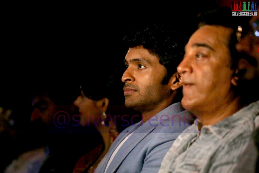 Actor Kamal Haasan and Vikram Prabhu at Sigaram Thodu Audio Launch Event Stills