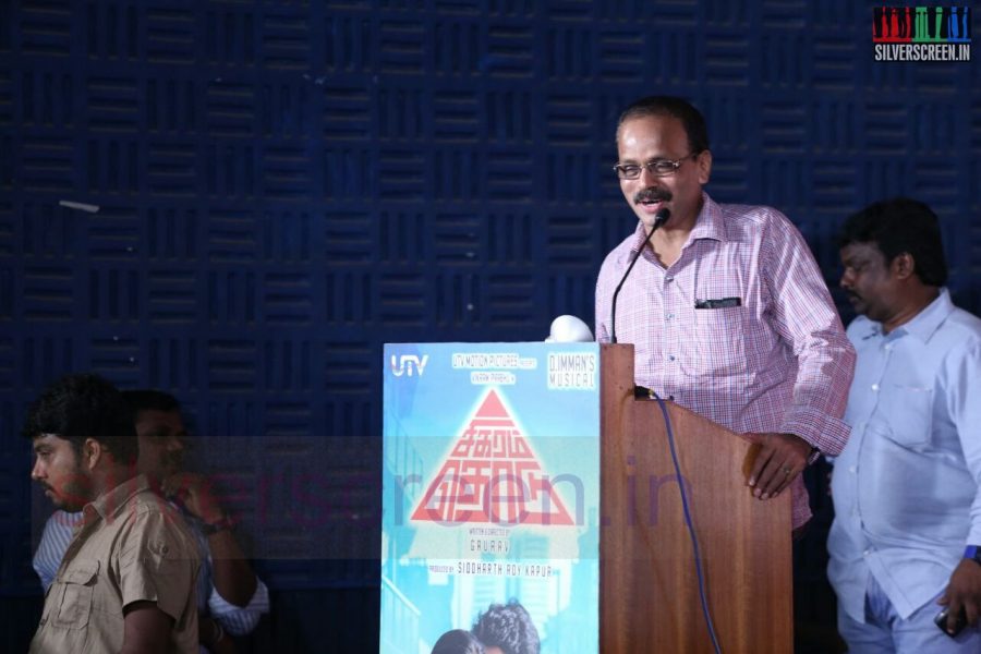Producer G Dhananjayan at Sigaram Thodu Press Meet