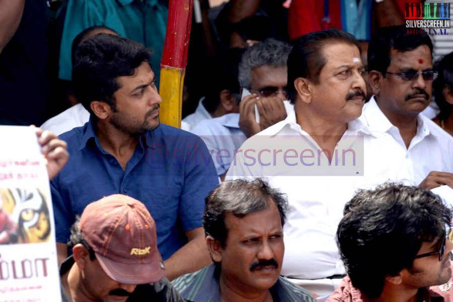 Actor Suriya at the Sri Lankan Consulate protest