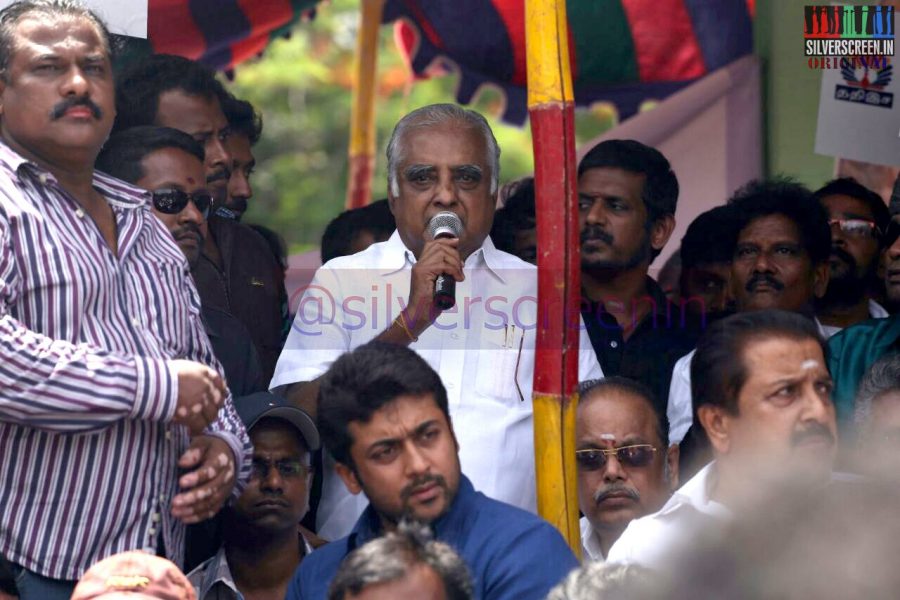 Actor Suriya at the Sri Lankan Consulate protest