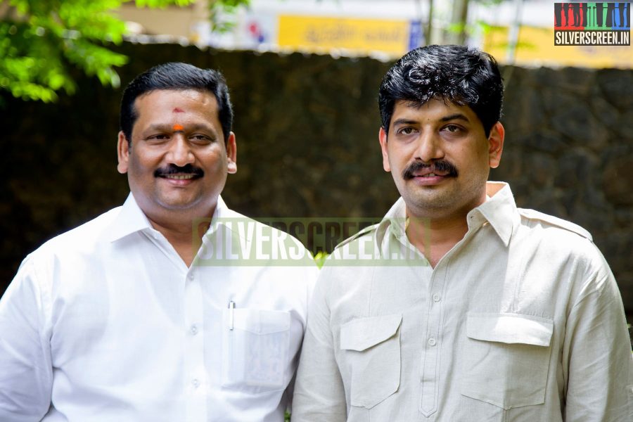 Producers P Madhusudhanan and Sudhir Jain at the Aadama Jaichomada Movie Press Meet