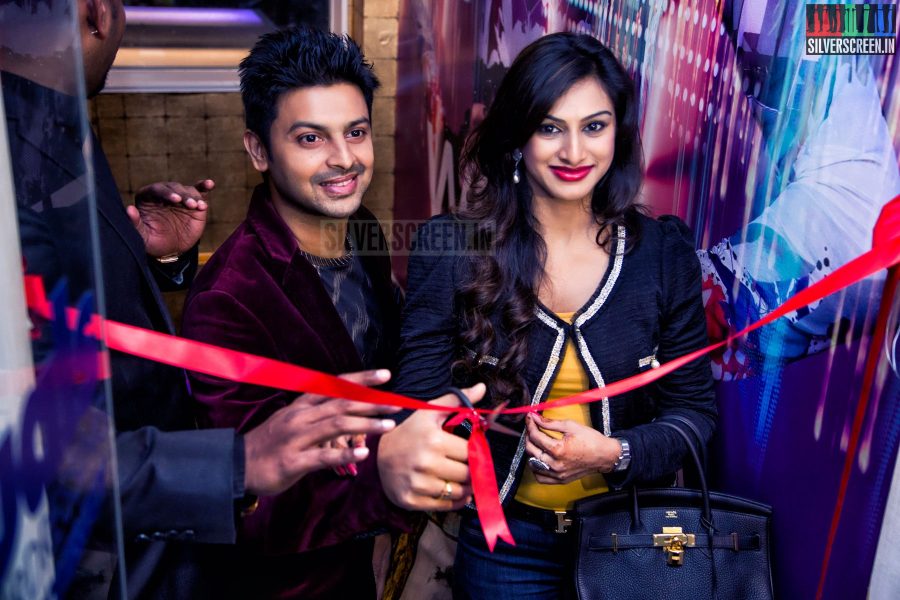 Actor Srikanth and wife Vandana at the Toni and Guy Essensuals Launch in Valasaravakkam