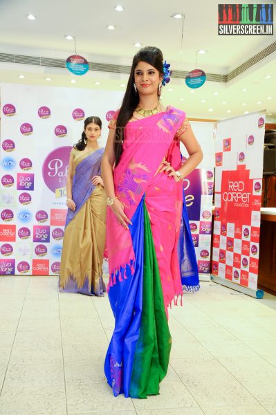 Actress Sakshi Agarwal Unveiling Palam Silks Deepawali Collections