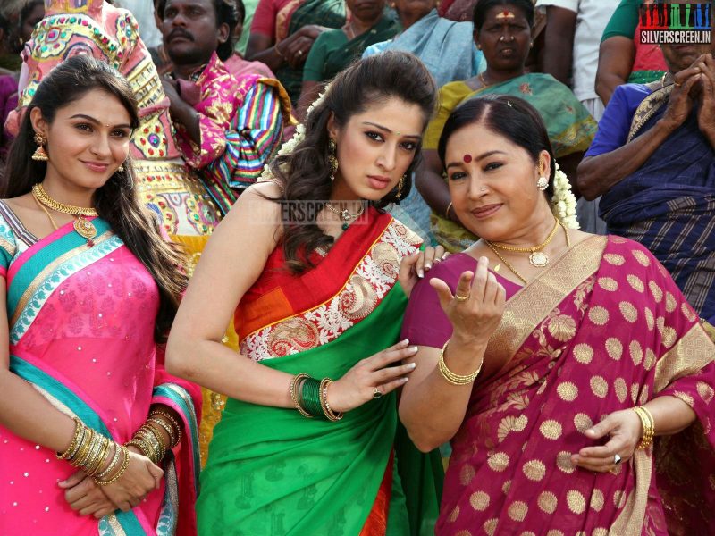Actress Andrea Jeremiah, Raai Laxmi and Kovai Sarala in Aranmanai Movie Stills
