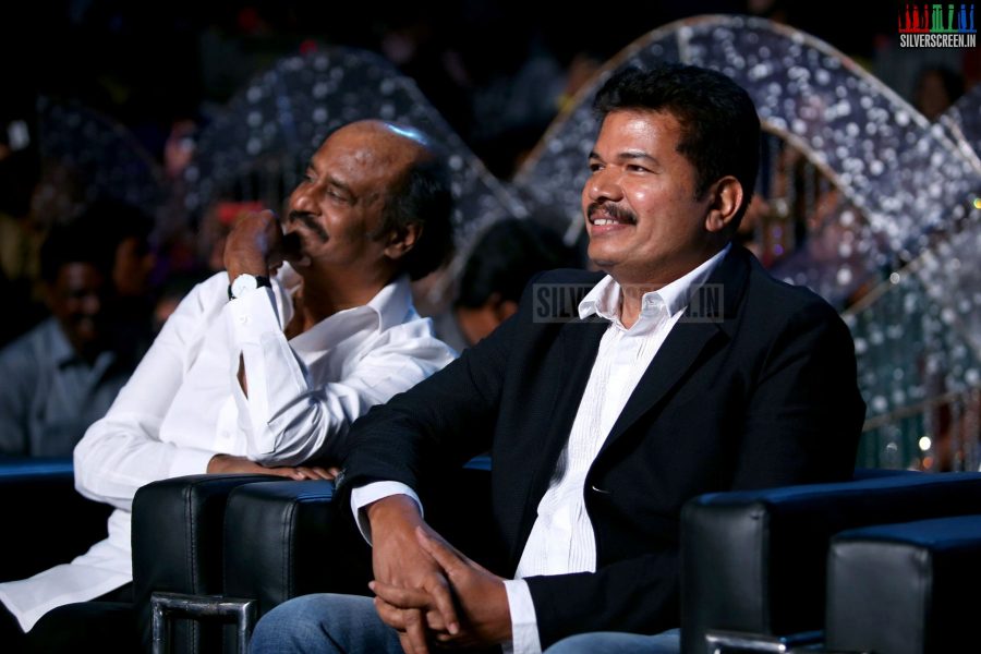 Actor Rajinikanth, Director Shankar at the I aka Ai Movie Audio Launch Stills