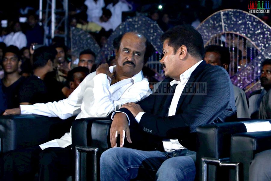 Actor Rajinikanth, Director Shankar at the I aka Ai Movie Audio Launch Stills