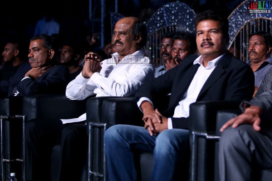 Actor Rajinikanth, Director Shankar at the I aka Ai Movie Audio Launch Stills