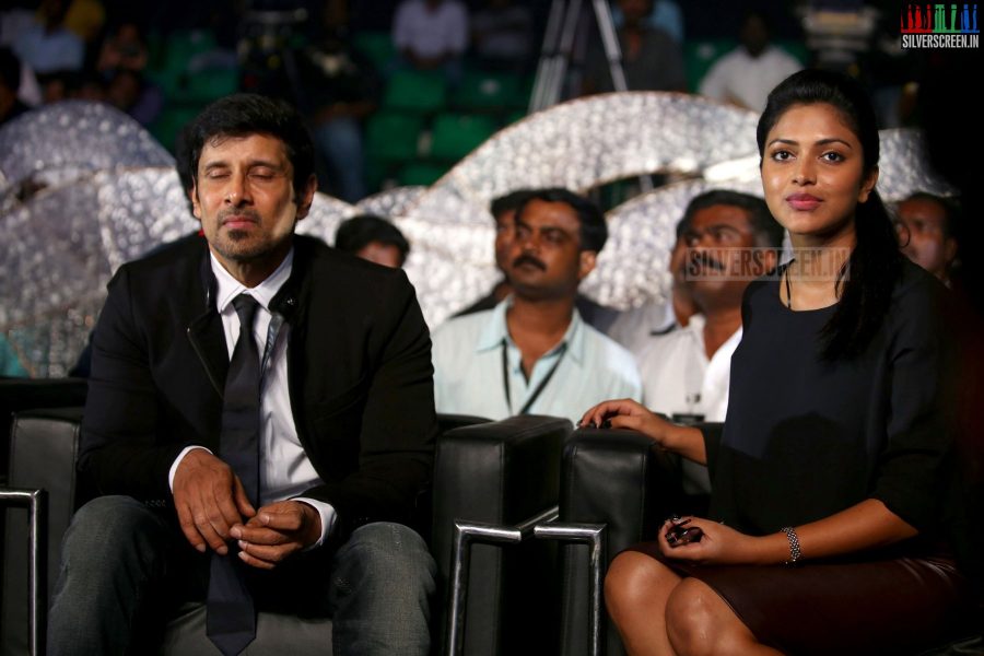 Actor Vikram and Amala Paul at the I aka Ai Movie Audio Launch Stills