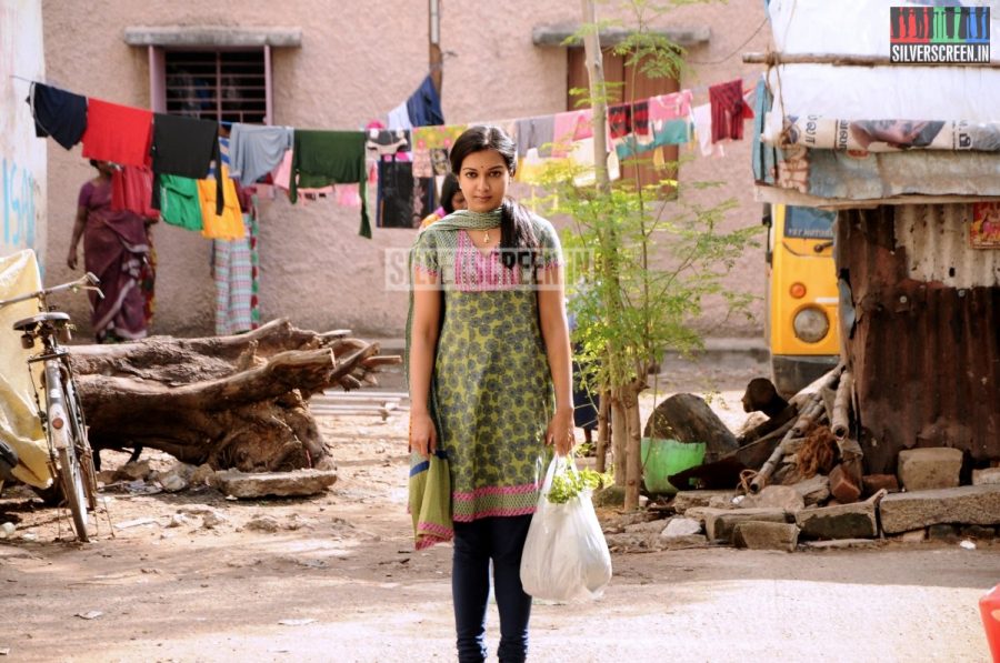 Actor Karthi and Catherine Tresa in Madras Movie Stills