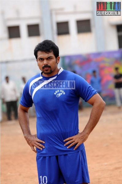 Actor Karthi and Catherine Tresa in Madras Movie Stills