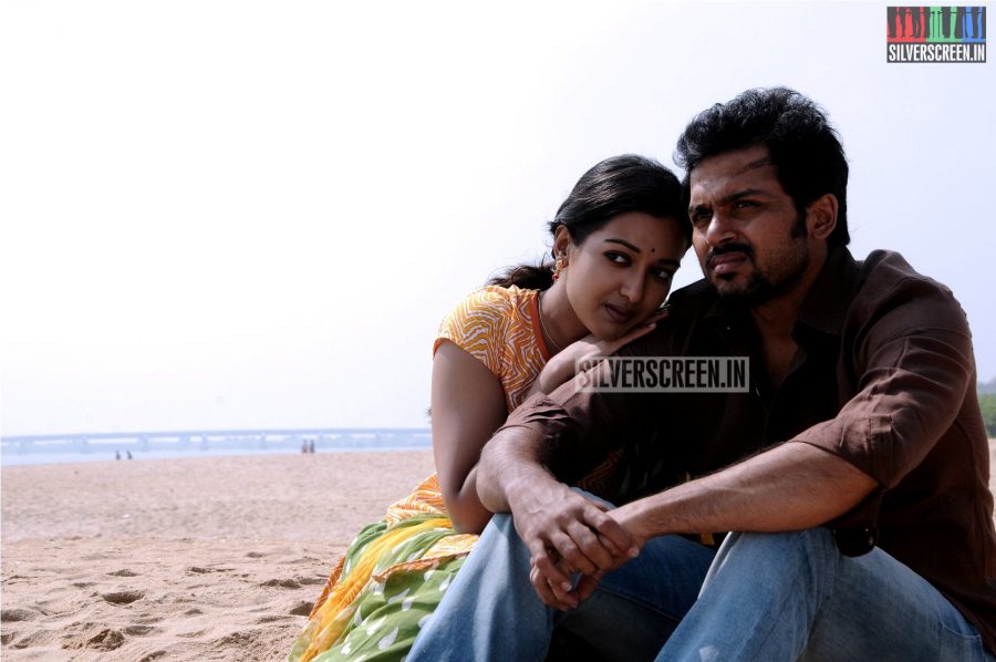 Actor Karthi and Catherine Tresa in Madras Movie Stills