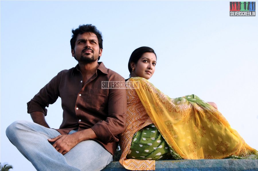 Actor Karthi and Catherine Tresa in Madras Movie Stills