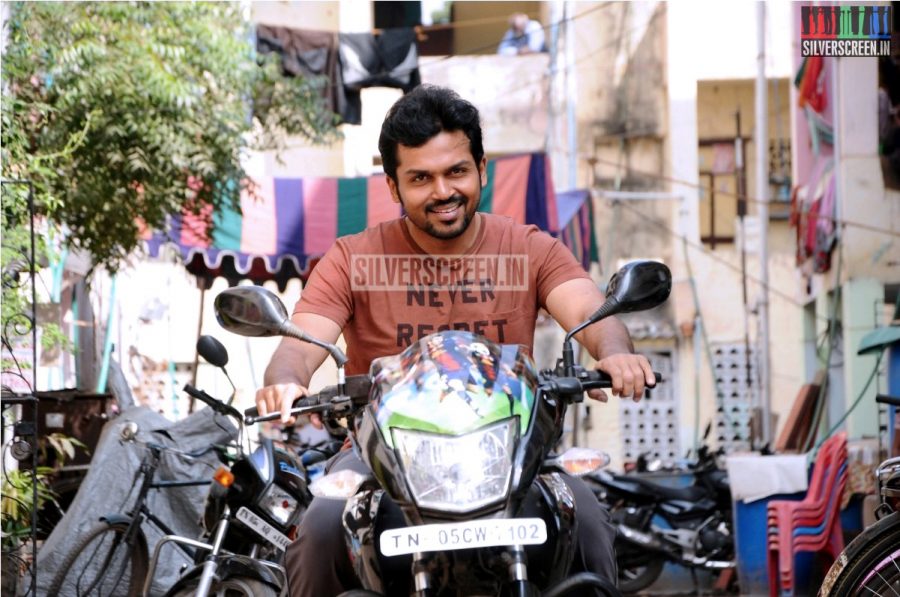 Actor Karthi and Catherine Tresa in Madras Movie Stills