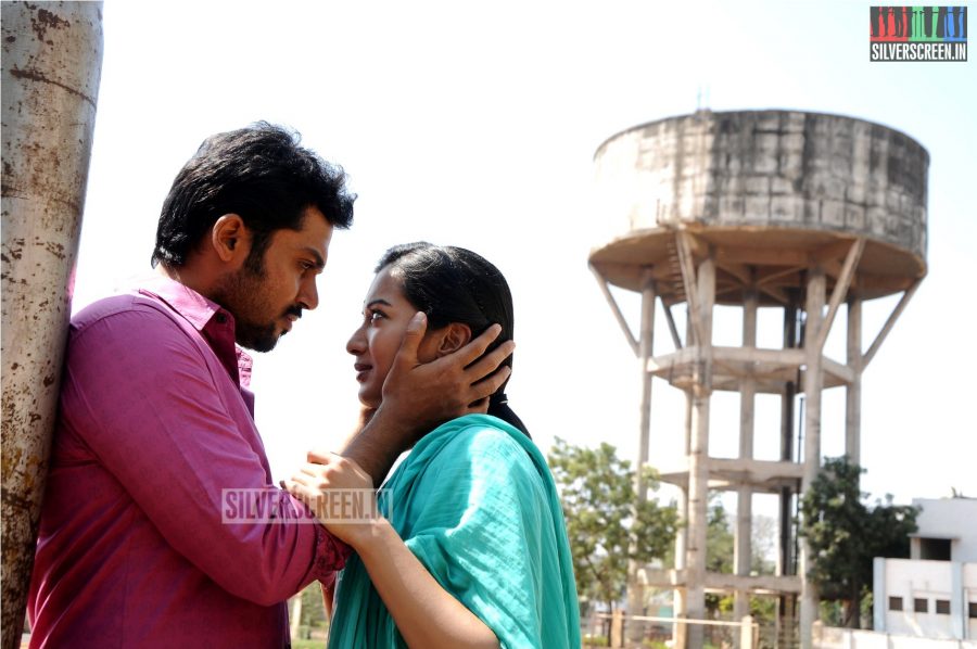 Actor Karthi and Catherine Tresa in Madras Movie Stills