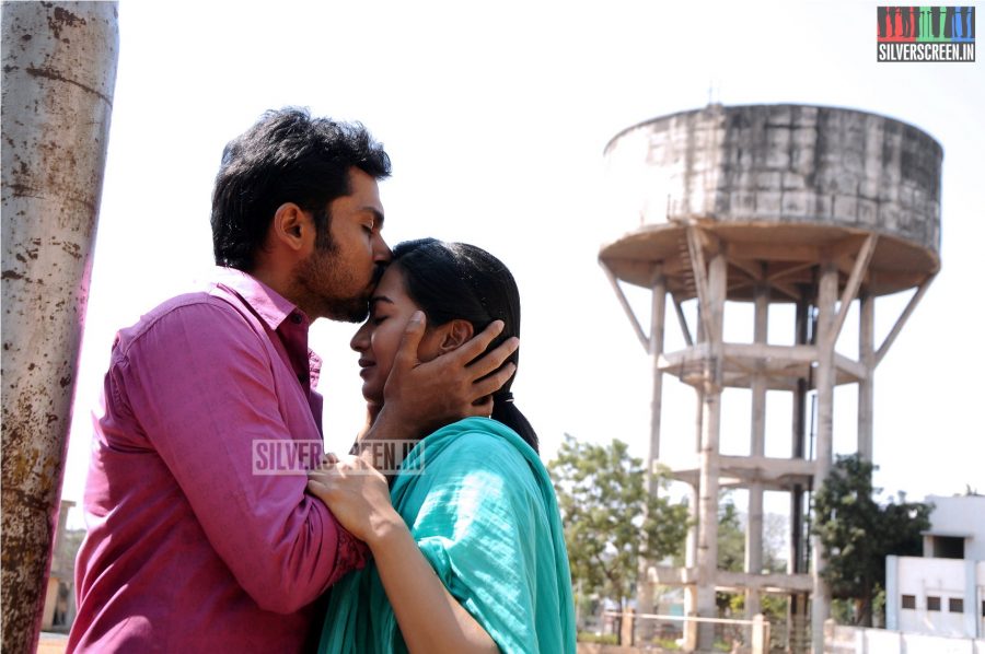 Actor Karthi and Catherine Tresa in Madras Movie Stills