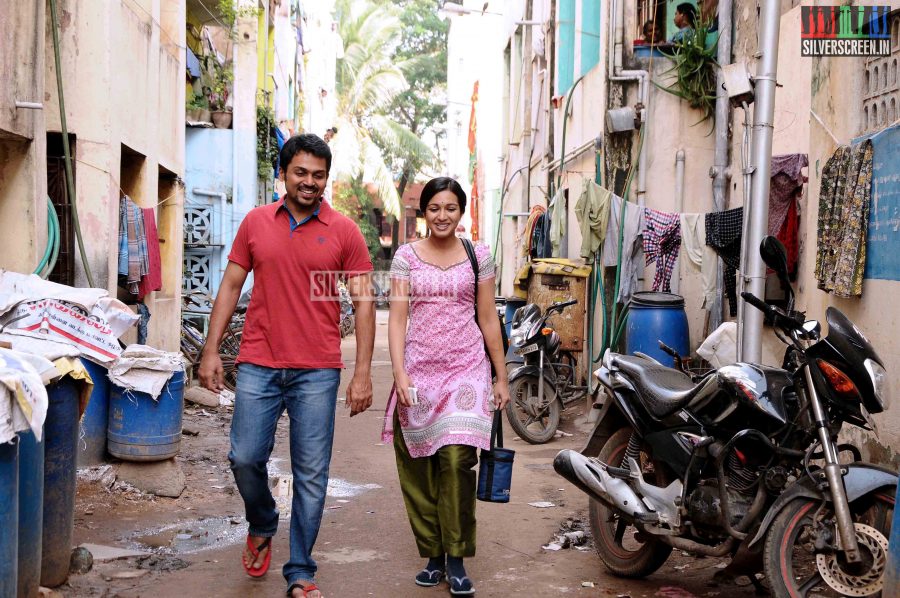 Actor Karthi and Catherine Tresa in Madras Movie Stills